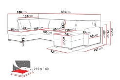 Taberk Soffa med Divan och Schäslong 4-sits