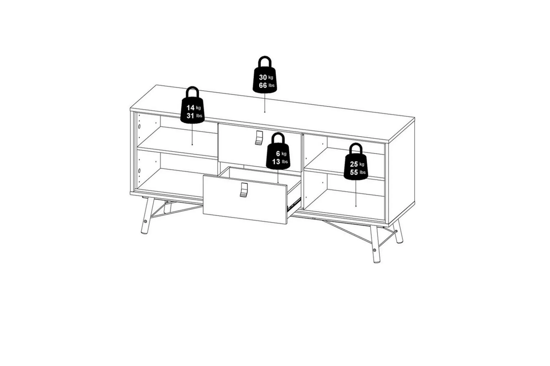 Tadami Skänk 150x40 cm