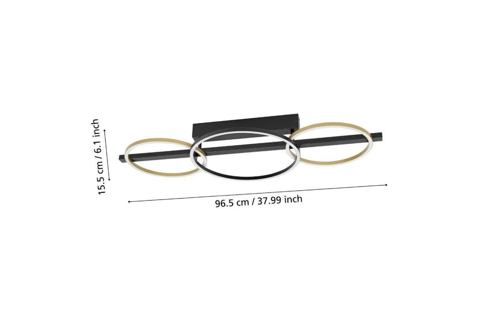 Takbelysning Eglo Lanacera Svart/Guld
