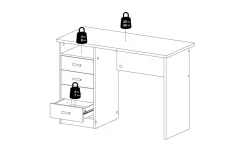 Taketo Skrivbord 48,5x110 cm