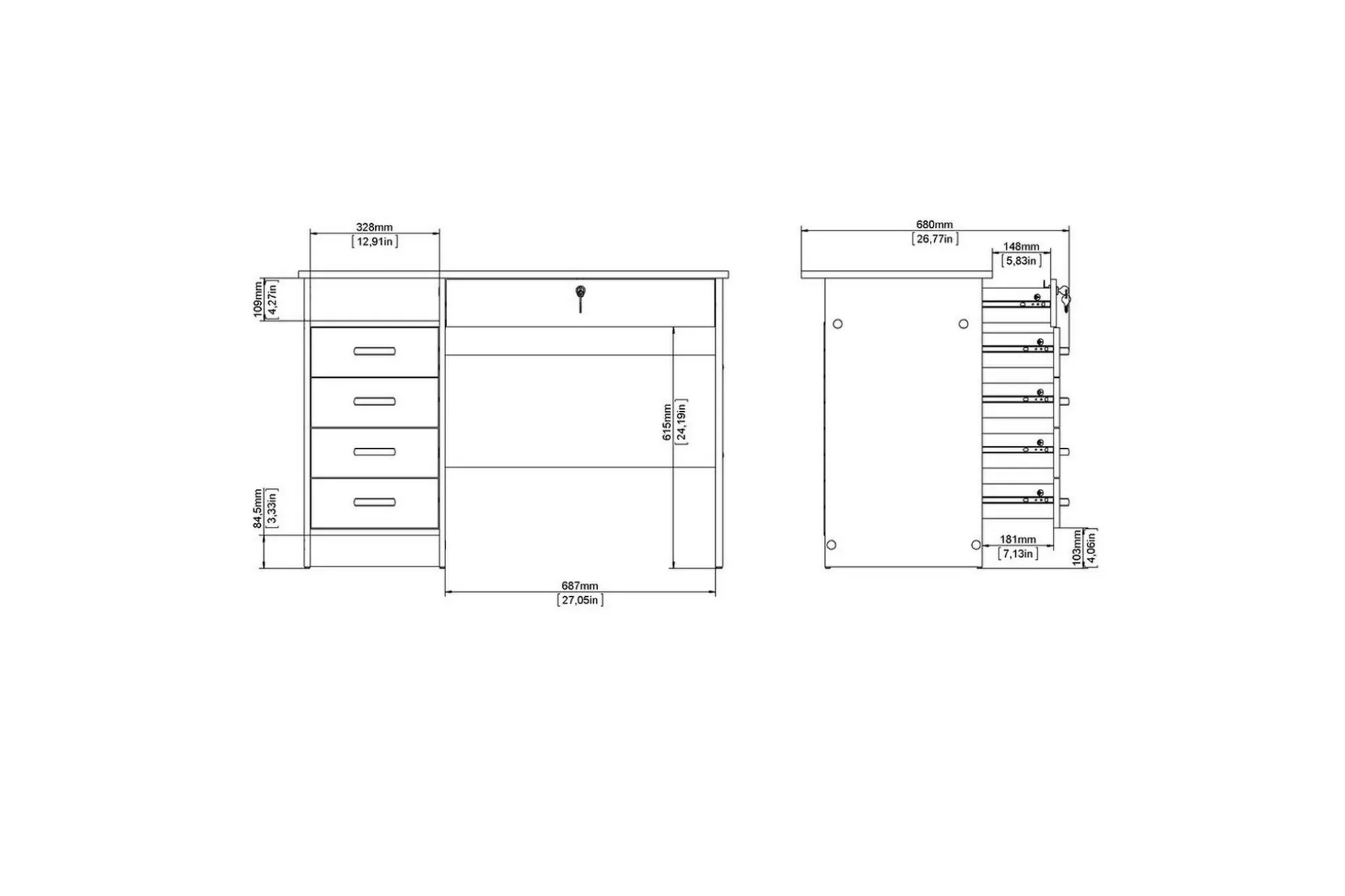 Taketo Skrivbord 48,5x109,3 cm