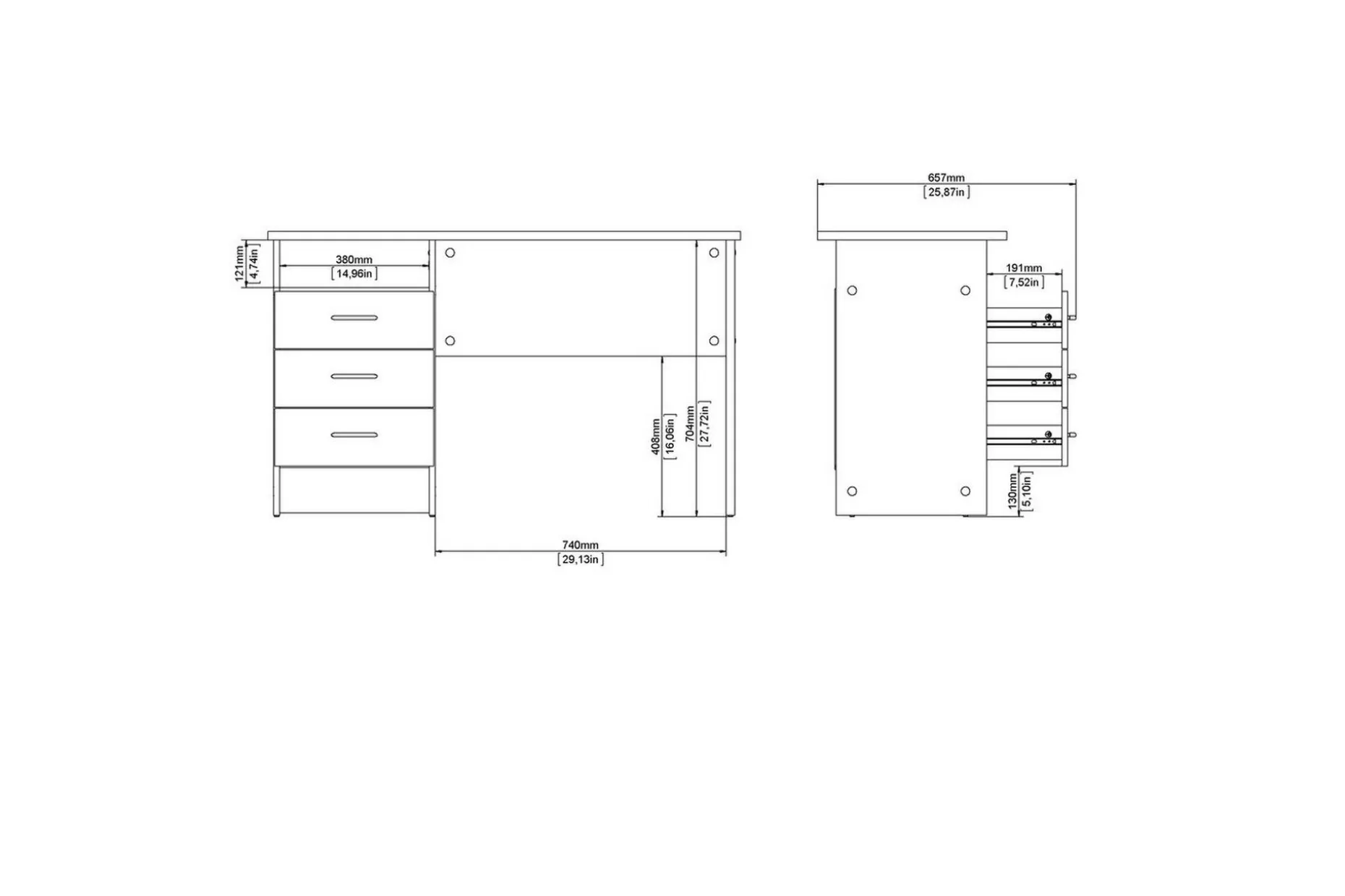 Taketo Skrivbord 48,1x120,1 cm