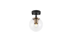 Taklampa Sone Svart / Antik / Transparent