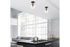Taklampa Sone Svart / Antik / Transparent