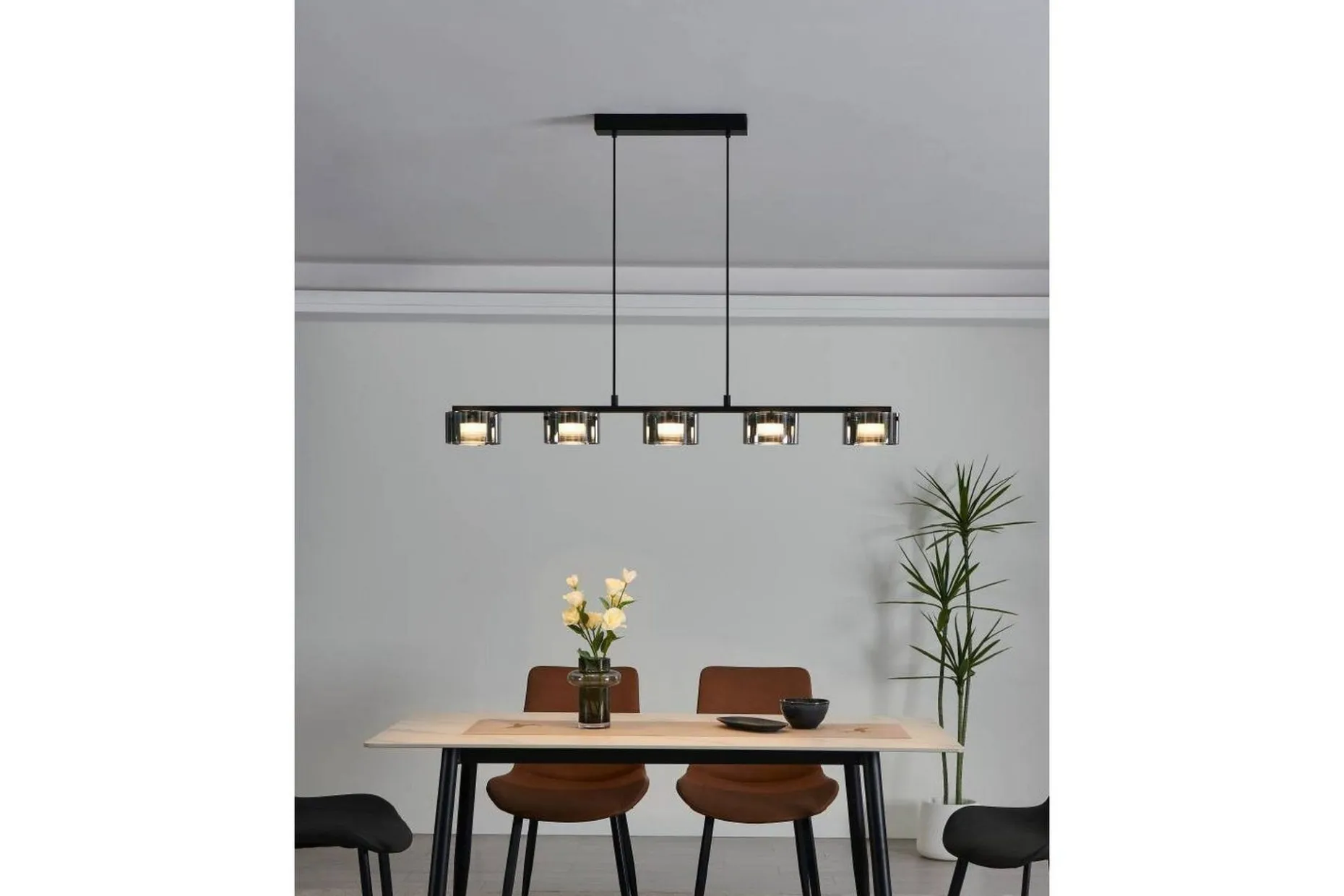 Takpendel Eglo Copillos Svart/Transparent med 5 Lampor