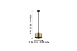 Takpendel Eglo Duglia Transparent/Guld