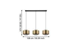 Takpendel Eglo Duglia Transparent/Guld med 3 Lampor