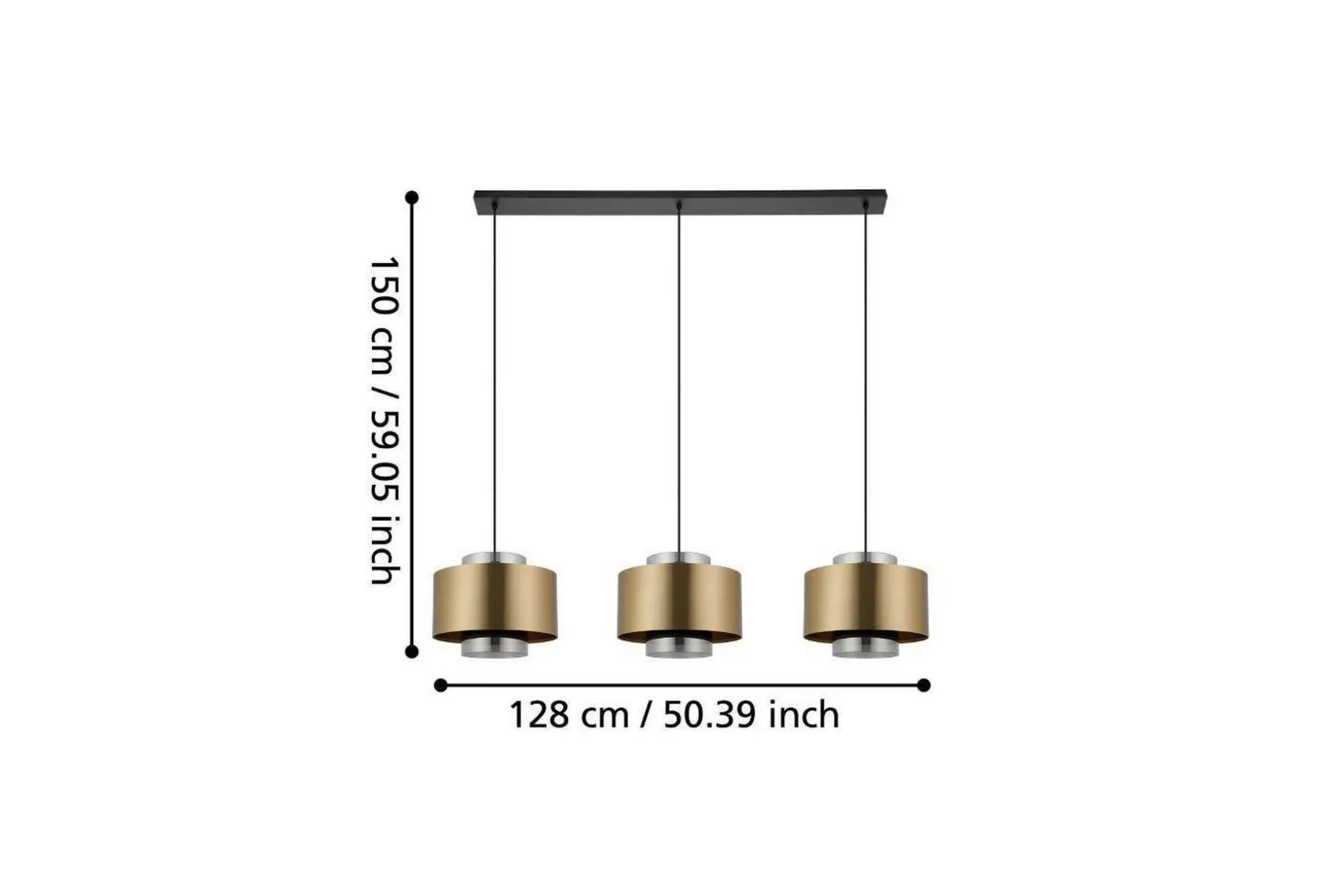 Takpendel Eglo Duglia Transparent/Guld med 3 Lampor