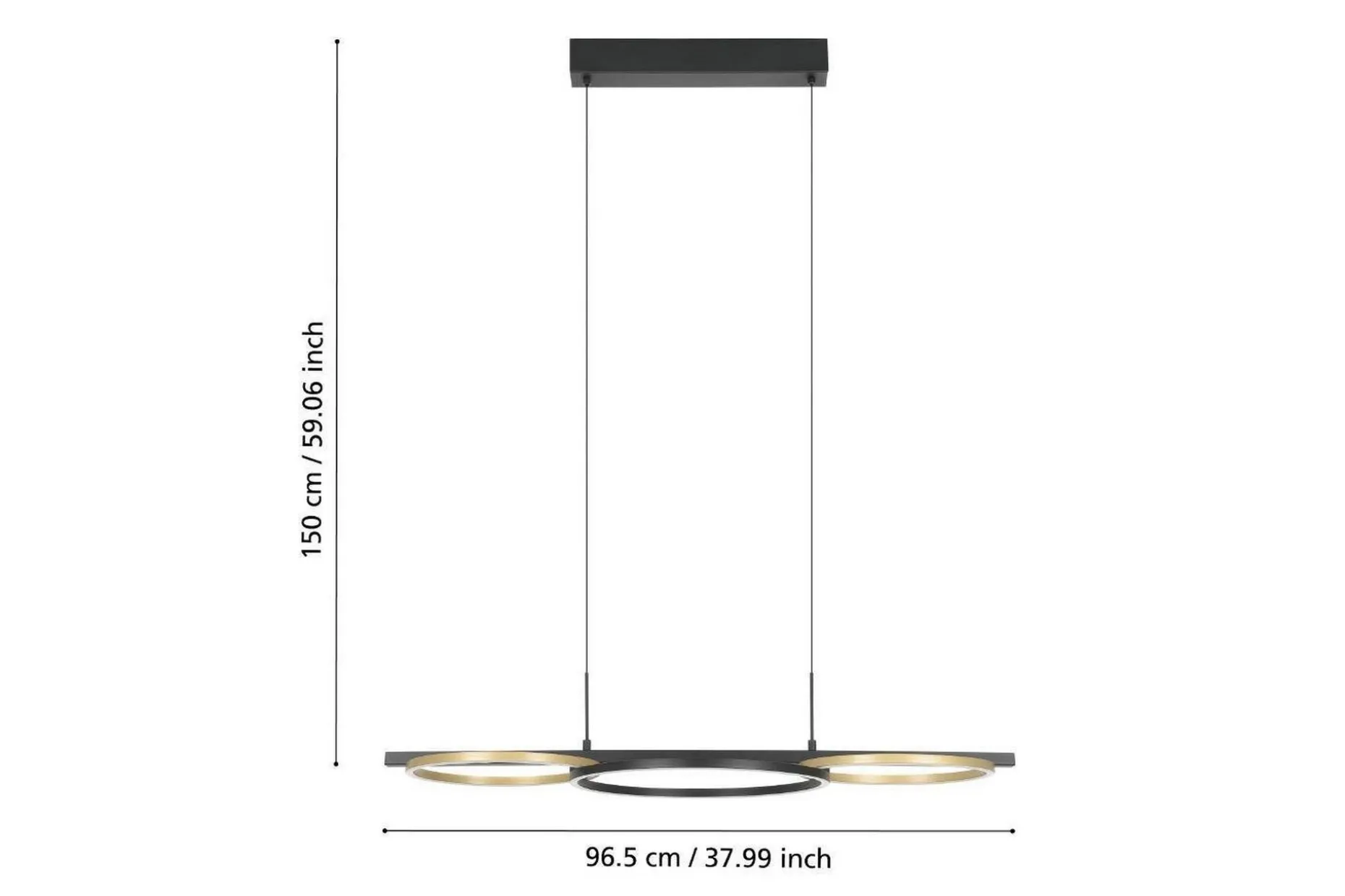 Takpendel Eglo Lanacera Svart/Guld