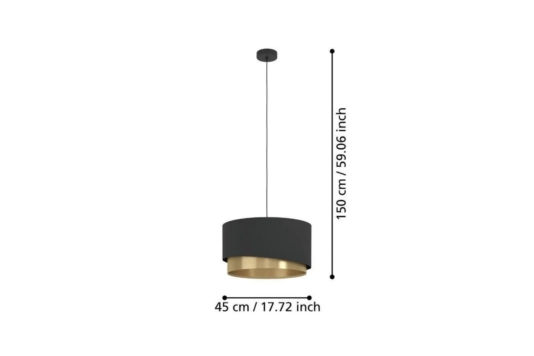 Takpendel Eglo Manderline Svart/Mässing 45 cm