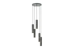 Takpendel Eglo Mentalona Antracit Terrazzo Rondell med 5 Lampor