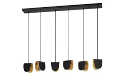 Takpendel Eglo Serenara Svart/Guld med 6 Lampor