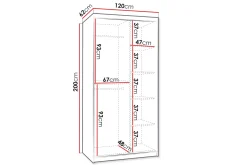 Tallmo Garderob m. Spegel 120x200 cm