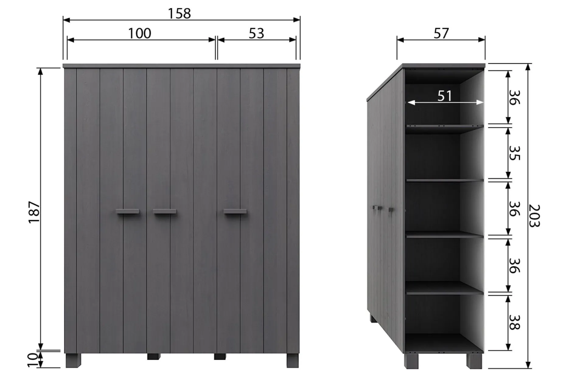Tenney Garderob 158 cm