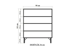 Terrazzo Highboard 95x111 cm Vit