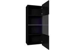Tessan Smalt Vägghängt Vitrinskåp 32 cm djup 45 cm bred 117 cm hög Ljust Trä Glas