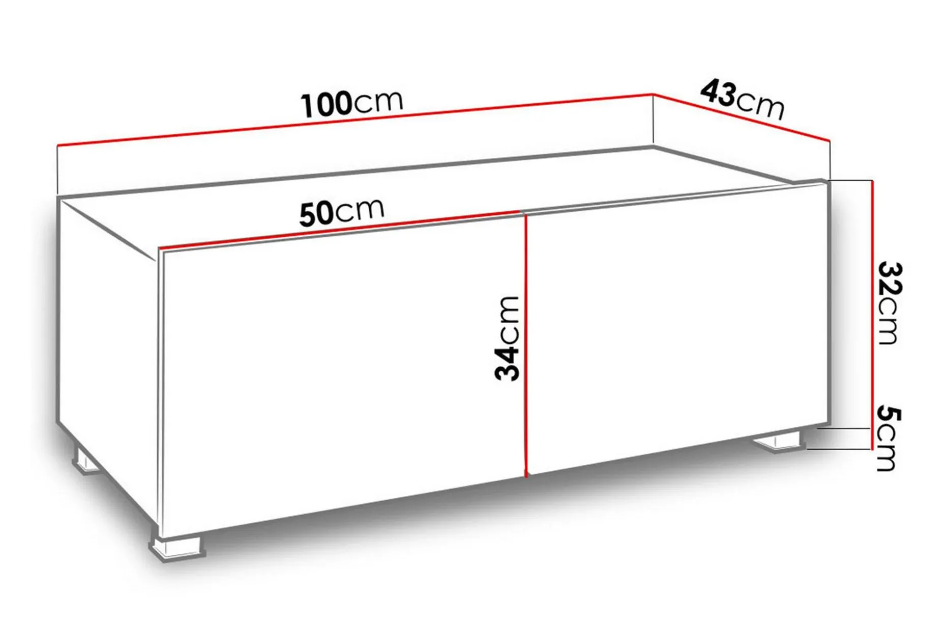 Tessan TV-bänk 100 cm Liten