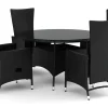 Thor utomhus rund matgrupp 140 cm med 4 Jenny matstolar
