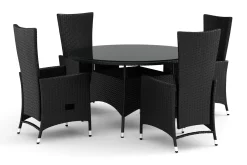 Thor utomhus rund matgrupp 140 cm med 4 Jenny matstolar
