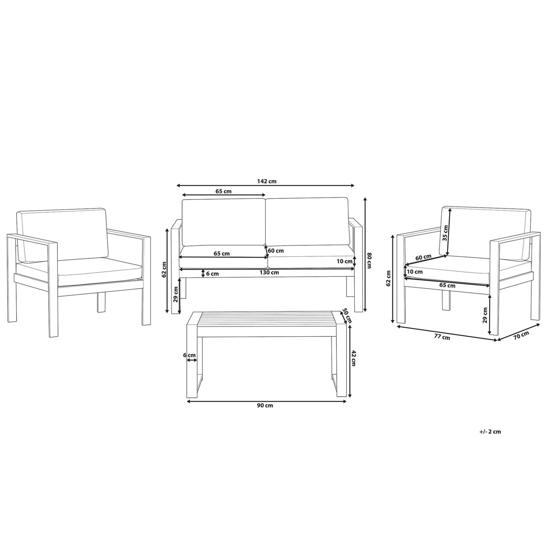 Tirrena Loungegrupp Utomhus 90 cm