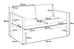 Tirrena Trädgårdssoffa 142 cm