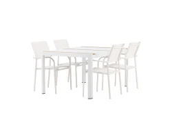 Togo Matgrupp Utomhus 150 cm Rektangulär med 4 Santorini Utestolar