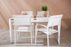 Togo Matgrupp Utomhus 150 cm Rektangulär med 4 Santorini Utestolar