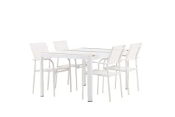 Togo Matgrupp Utomhus 150 cm Rektangulär med 4 Santorini Utestolar