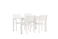 Togo Matgrupp Utomhus 150 cm Rektangulär med 4 Santorini Utestolar