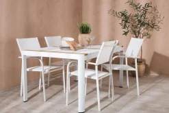 Togo Matgrupp Utomhus 150 cm Rektangulär med 4 Santorini Utestolar