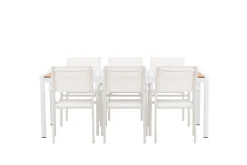 Togo Matgrupp Utomhus 200 cm Rektangulär med 6 Santorini Utestolar