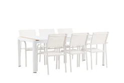 Togo Matgrupp Utomhus 200 cm Rektangulär med 6 Santorini Utestolar