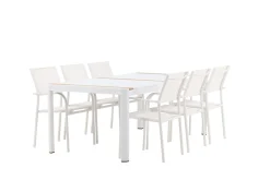 Togo Matgrupp Utomhus 200 cm Rektangulär med 6 Santorini Utestolar