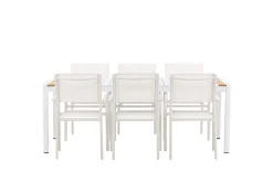 Togo Matgrupp Utomhus 200 cm Rektangulär med 6 Santorini Utestolar