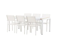 Togo Matgrupp Utomhus 200 cm Rektangulär med 6 Santorini Utestolar