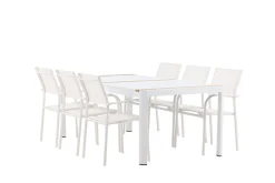 Togo Matgrupp Utomhus 200 cm Rektangulär med 6 Santorini Utestolar