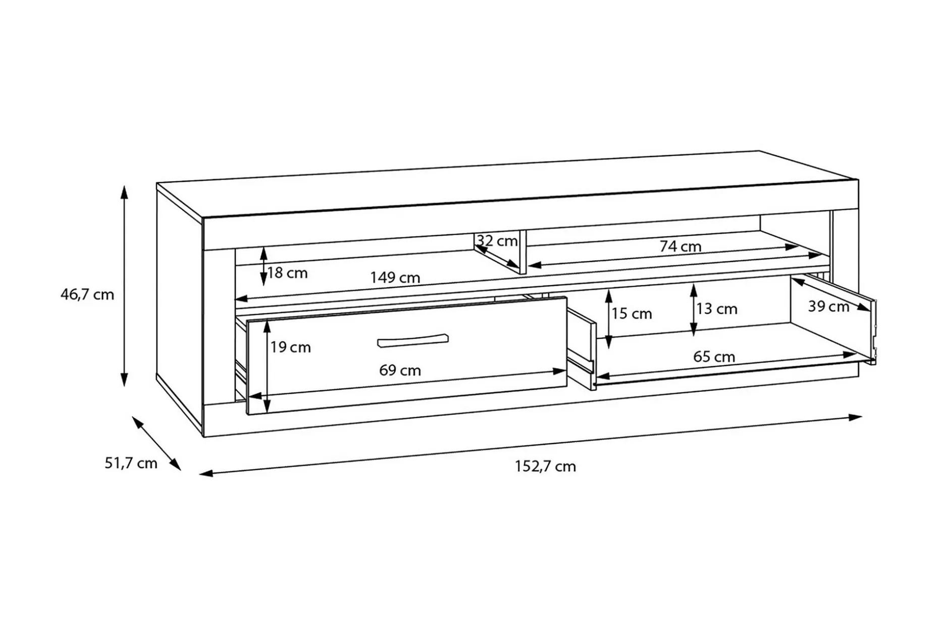 Tolovgrad Tv-bänk 153 cm