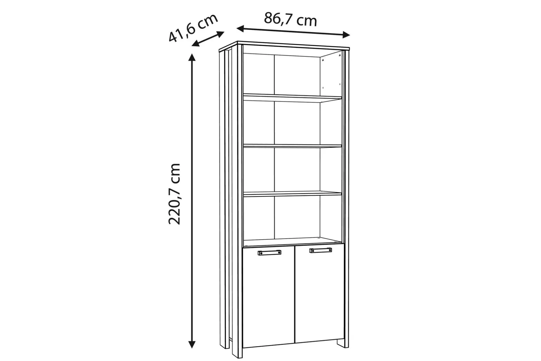 Torelles Bokhylla 87x220 cm