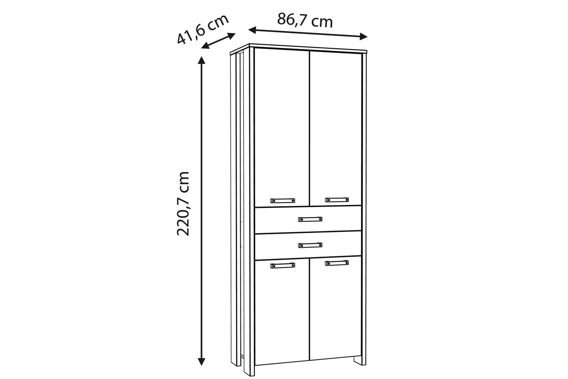 Torelles Garderob 87x221 cm