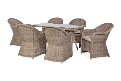 Toscana Matgrupp Utomhus 140 cm inkl 6 Utestolar