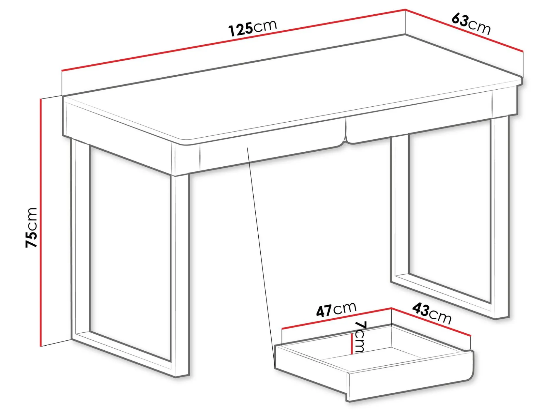 Travic Skrivbord 125 cm