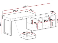 Travic Skrivbord 228 cm