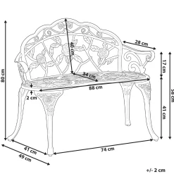 Trädgårdsbänk Piura 88 cm Aluminum