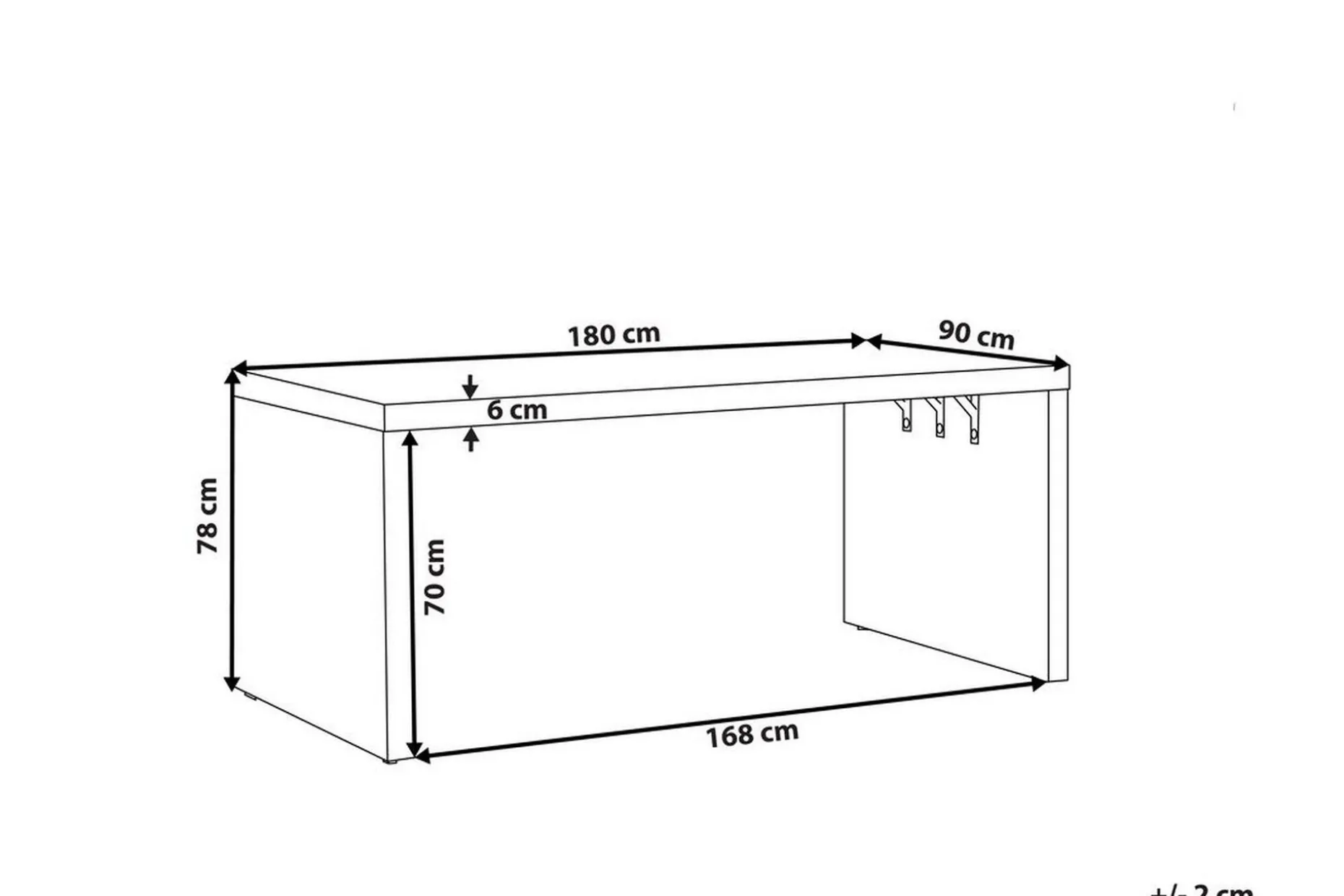 Trädgårdsbord 180 x 90 cm grå U-formad TARANTO
