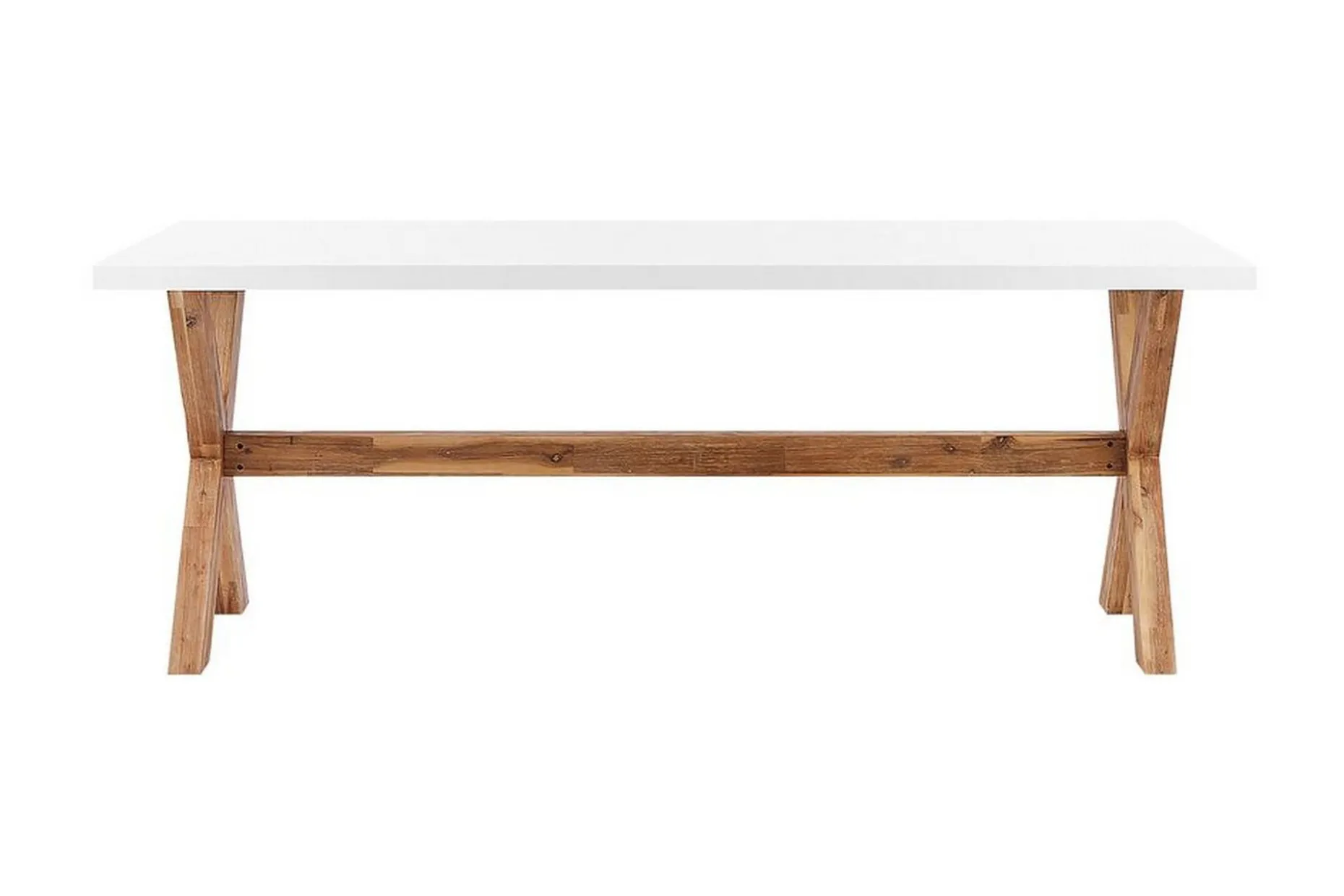 Trädgårdsbord 200 x 100 cm vit OLBIA