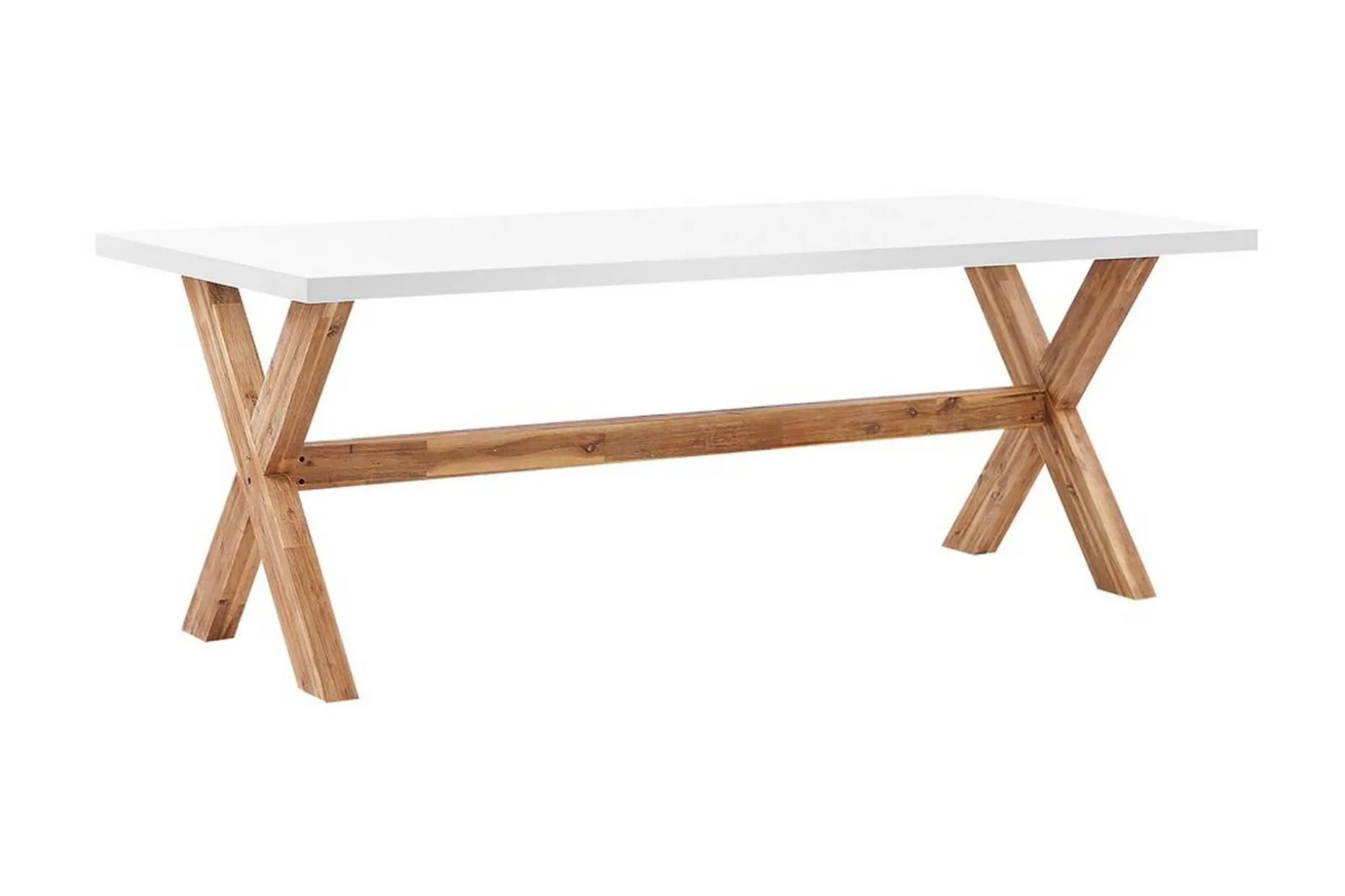 Trädgårdsbord 200 x 100 cm vit OLBIA