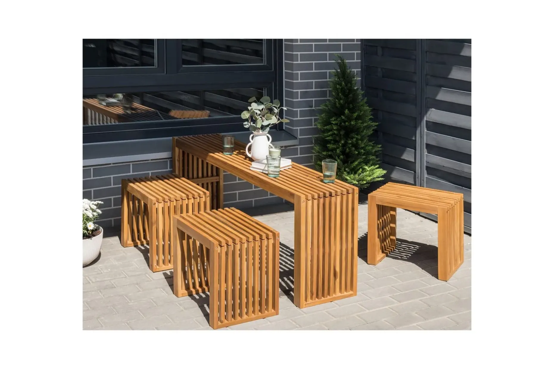 Trädgårdsbord Bellano 150x35x60 cm
