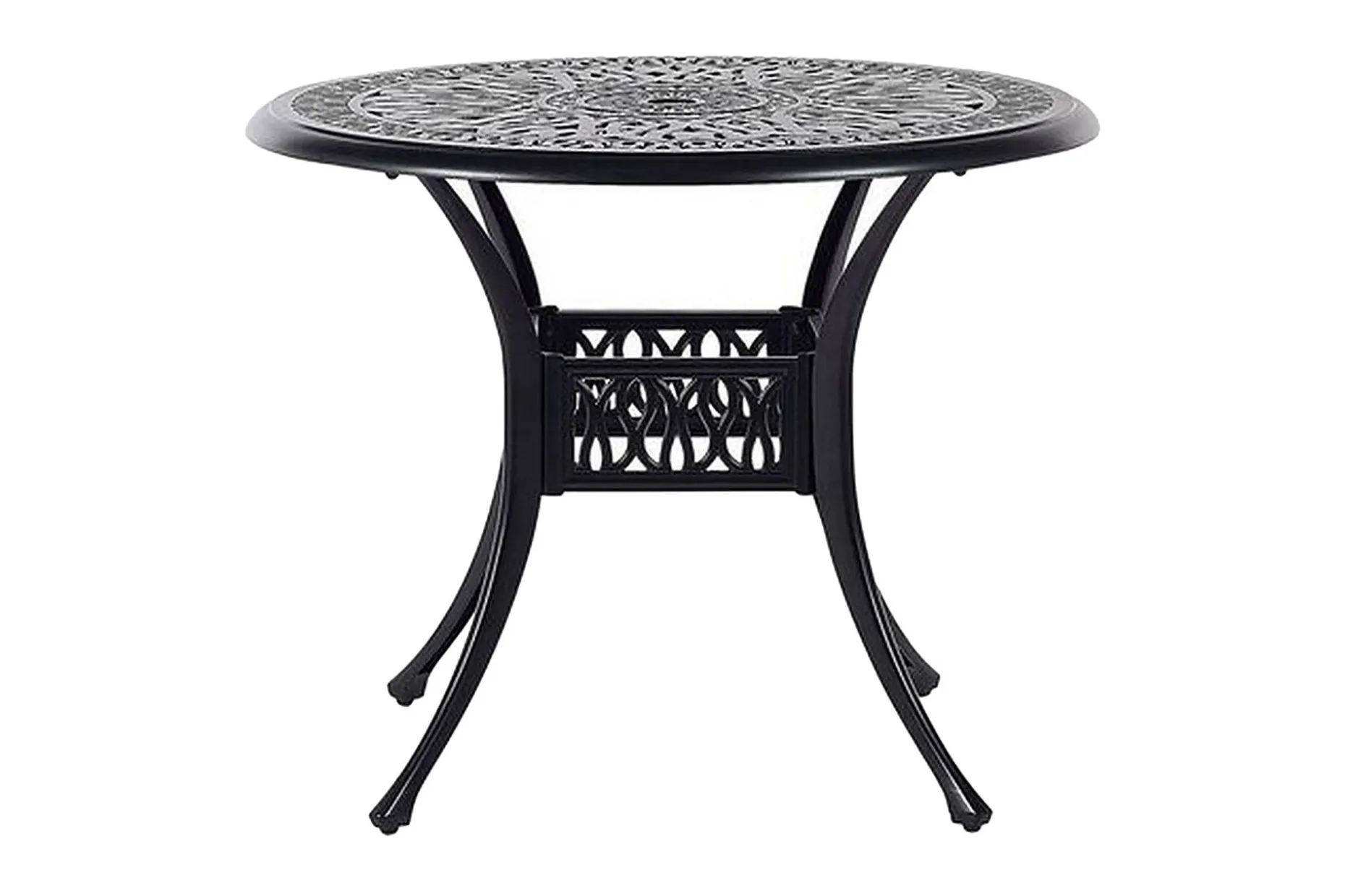 Trädgårdsbord rund 90 cm svart ANCONA