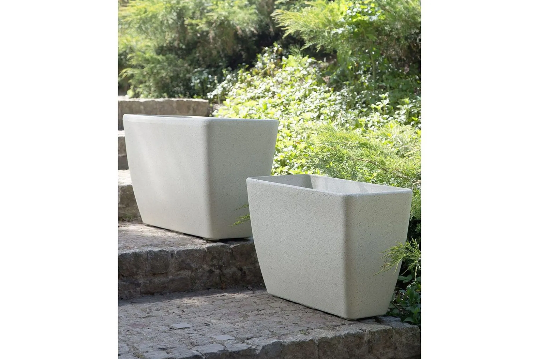 Trädgårdskruka Baris set om 2 Beige, 74x32x45 cm