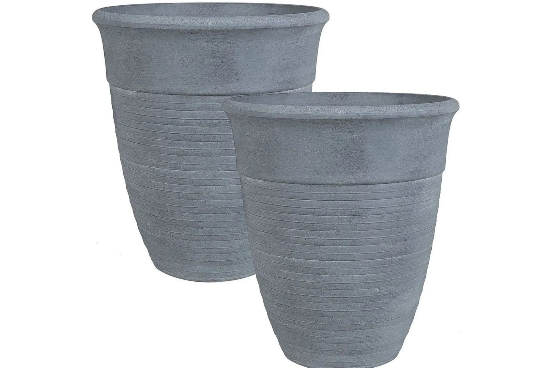 Trädgårdskruka Katalima set om 2 Grå, 43x43x49 cm